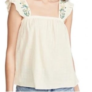 NWOT Madewell Embroidered Strap Swing Tank